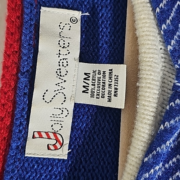 JOLLY,Christmas sweater.  Mens medium.‎ Bow tie. Snowman and more. - Picture 2 of 7